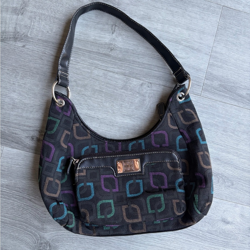 Rosetti Y2K Shoulder Hobo Bag | Retro Geometric Print Indie Sleaze Purse